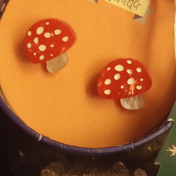 NIB 2020 Twinning Toadstools Erstwilder Stud Earrings - Picture 7 of 8
